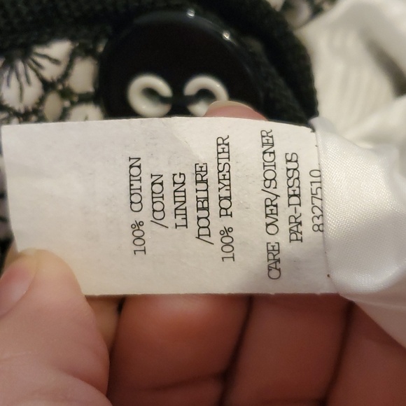 Cynthia Steffe Eyelet Floral 3/4 Sleeve Coat In White And Black Size S - Picture 7 of 9